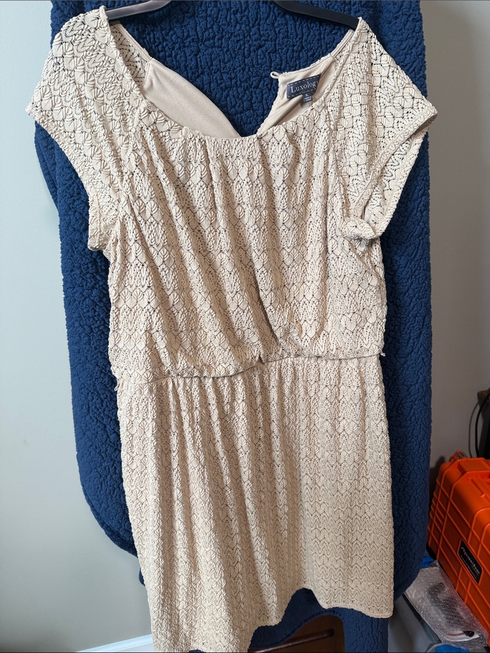 Luxologie Cream Lace Overlay Dress - Size XL (120)